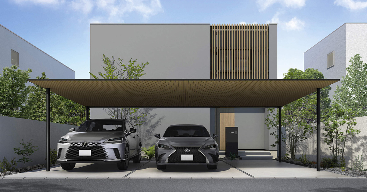 カーポート ソーラーパネル 2台用 YKK YKKap ジーポート Pro PV 900タイプ 単体柱4本 60-55 H25 横材なし アルミ色 明かり取りなし NCD（2台用/単 エリア限定販売 カーポート ソーラーパネル 2台用 \u003cbr\u003eYKK YKKap \u003cbr