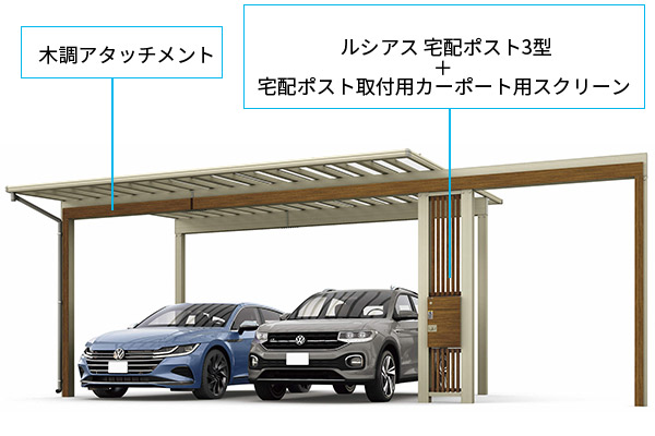 ルシアス 宅配ポスト3型・宅配ポスト取付用カーポート用スクリーン