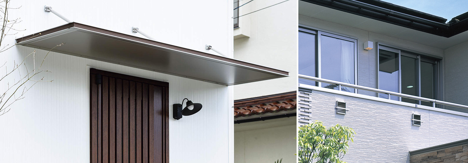 シンプルモダン ひさし・バルコニー通風小窓