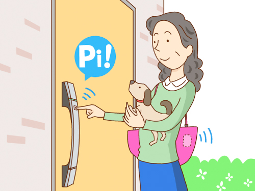 ペットを抱えたりしたままでもドアを開けられる